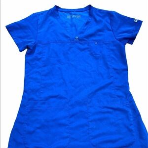 Greys Anatomy size xsmall blue nurses scrub top